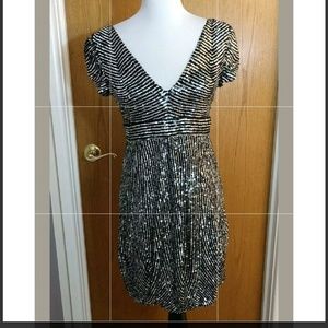 Jovani black and silver sequin dress size 8